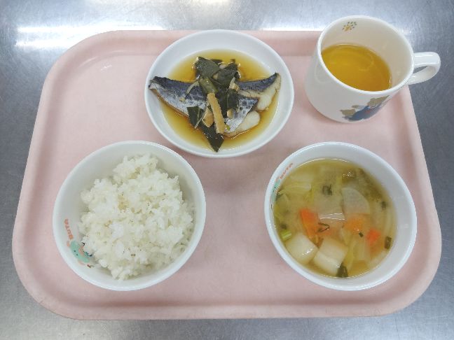 こども園の給食「<span>ごはん　鰆の焼き浸し　味噌汁</span>」